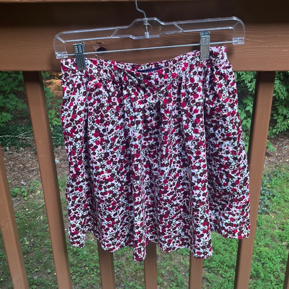 Lands’ End cotton corduroy floral skirt